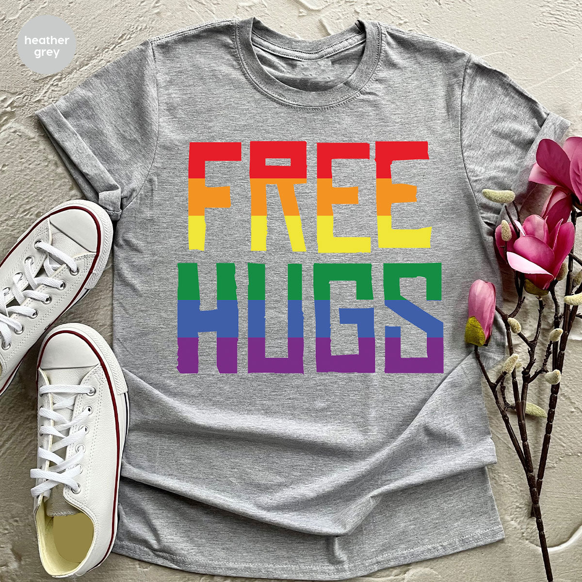 Cute LGBT Shirt, Free Hugs T-Shirt, Lovely Pride T-Shirt for LGBT