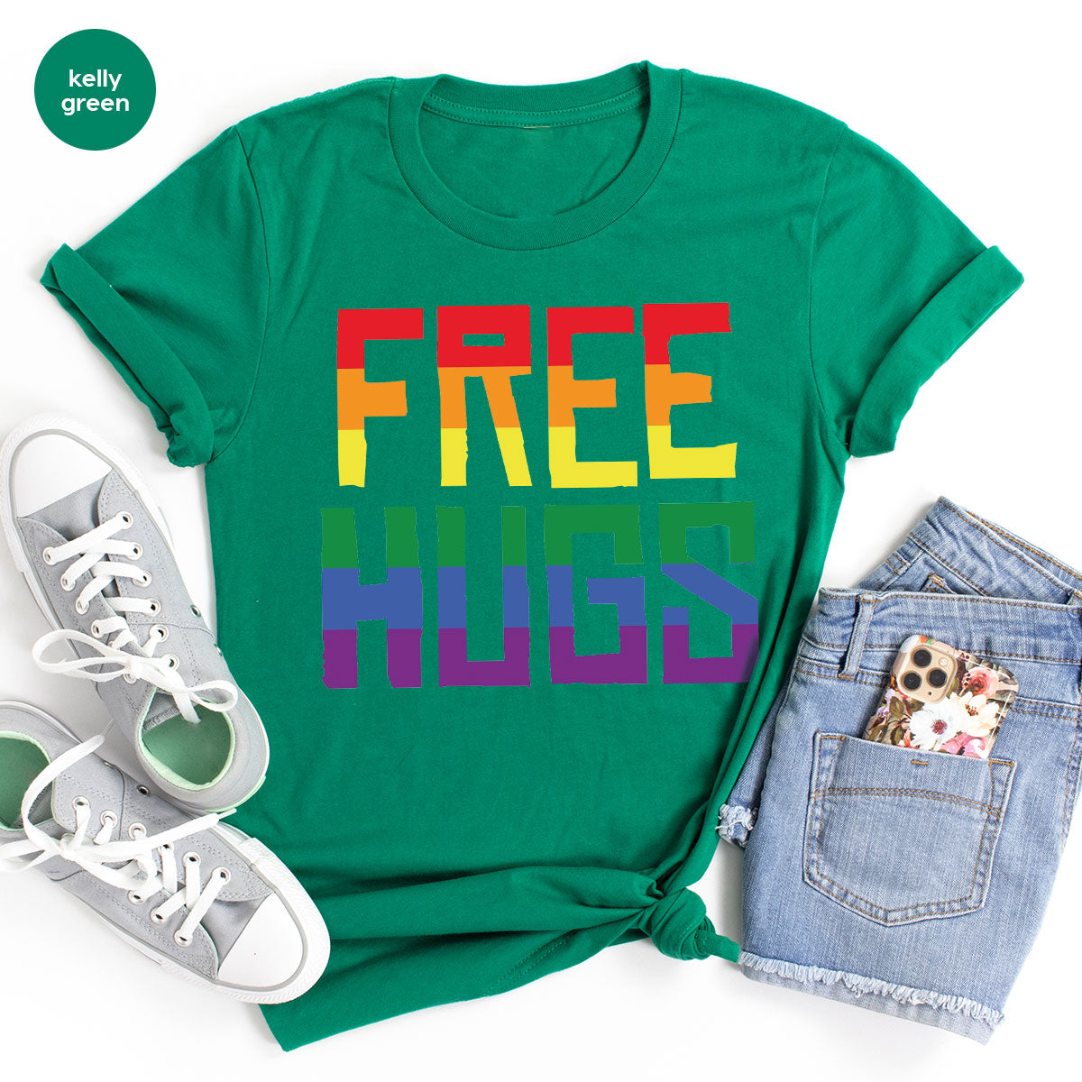 Cute LGBT Shirt, Free Hugs T-Shirt, Lovely Pride T-Shirt for LGBT