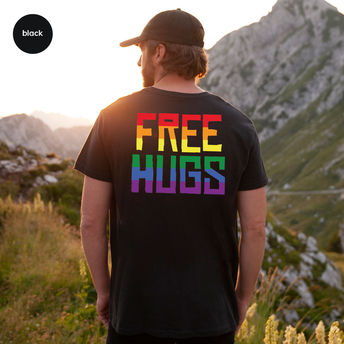 Cute LGBT Shirt, Free Hugs T-Shirt, Lovely Pride T-Shirt for LGBT