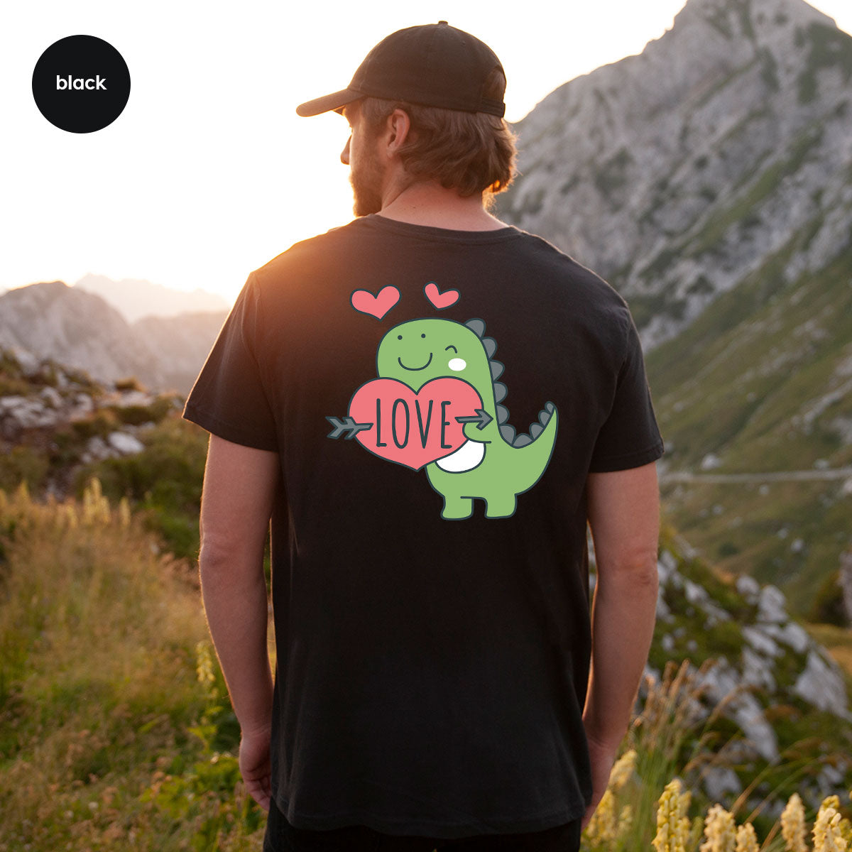 Love Shirt, Lovely Dinosaur Shirt, Valentine's Day Special Shirt, Valentine's Day Shirt For Women