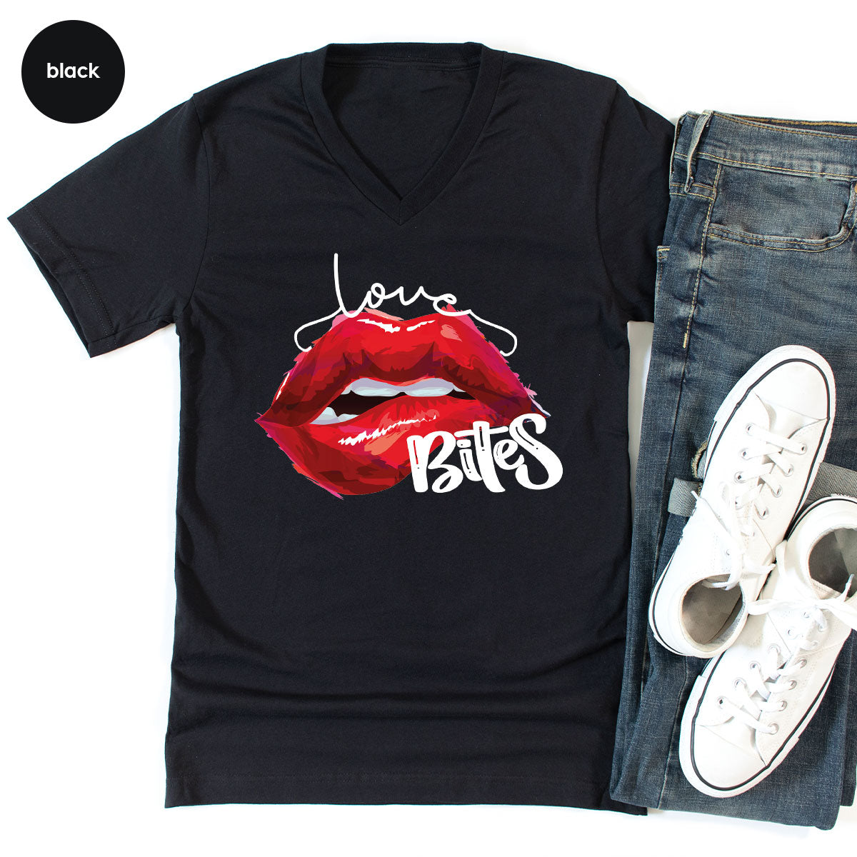 Cool Valentine's Day T-Shirt, Bite Shirt, Cute Lips Tee, Valentine Gift