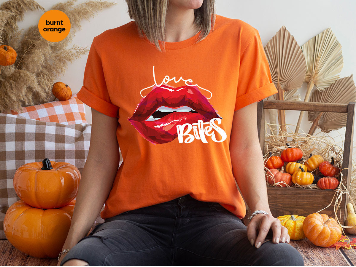 Cool Valentine's Day T-Shirt, Bite Shirt, Cute Lips Tee, Valentine Gift