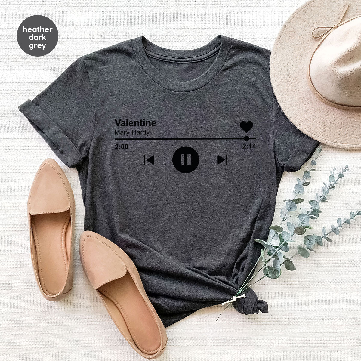 Valentine's Day Shirt, Play Music For Valentine's Shirt, Valentine's Day Playlist T-Shirt