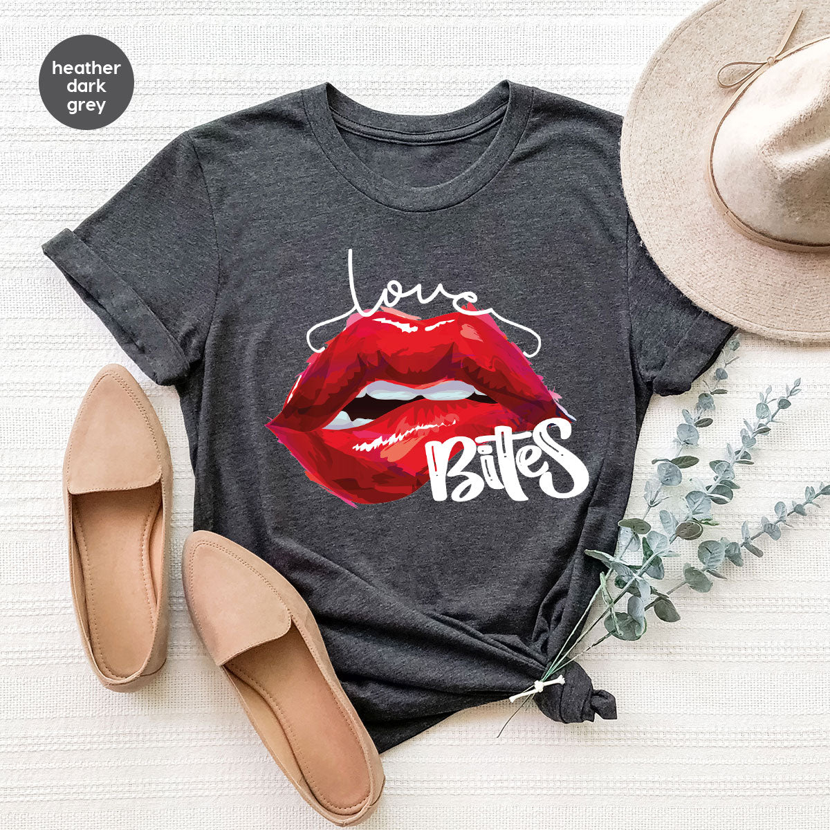 Cool Valentine's Day T-Shirt, Bite Shirt, Cute Lips Tee, Valentine Gift