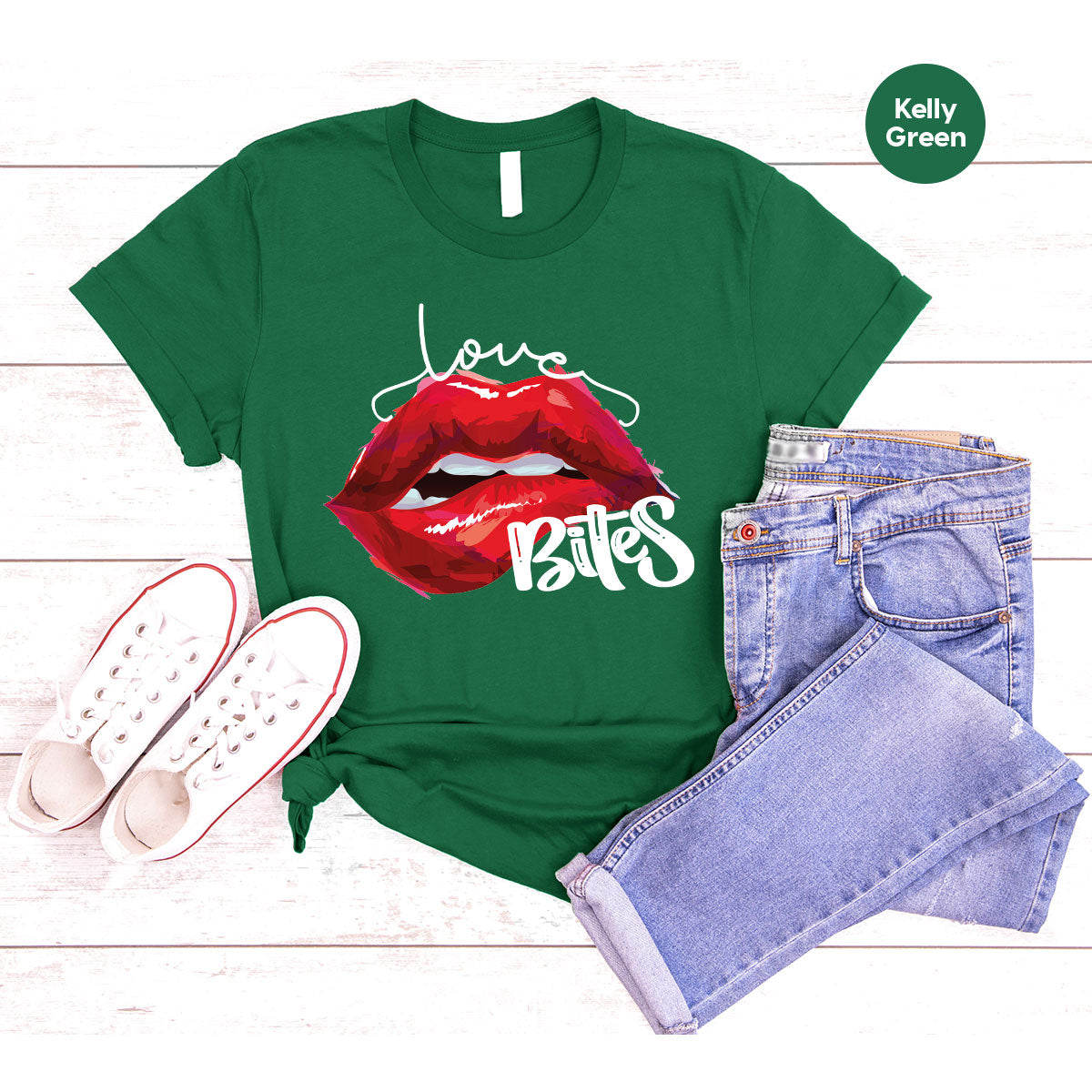 Cool Valentine's Day T-Shirt, Bite Shirt, Cute Lips Tee, Valentine Gift