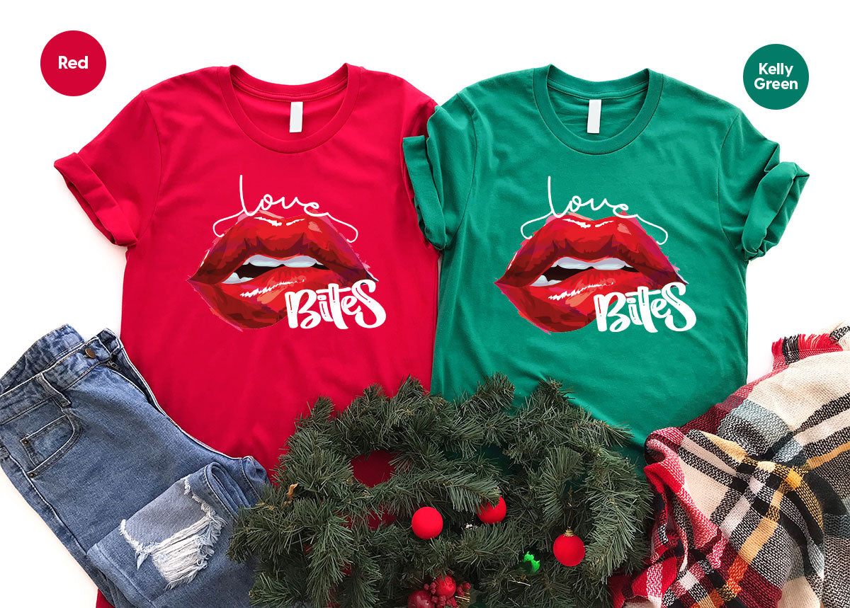 Cool Valentine's Day T-Shirt, Bite Shirt, Cute Lips Tee, Valentine Gift