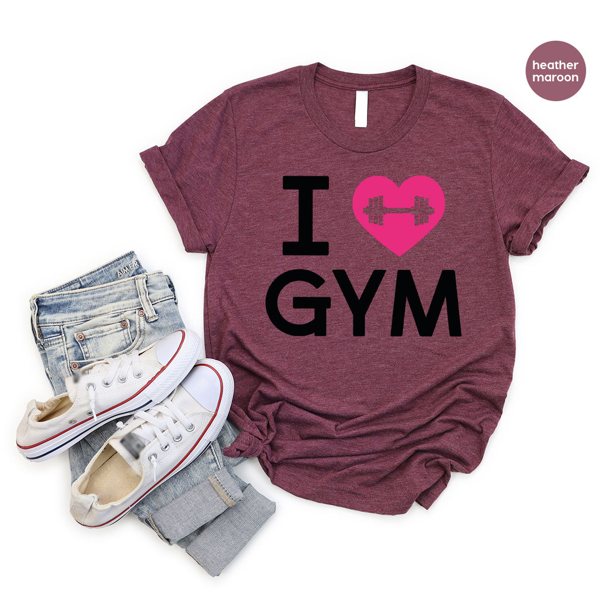 Fitness T-Shirt, GYM Shirt, I Love GYM T-Shirt, T-Shirt For Bodybuilder