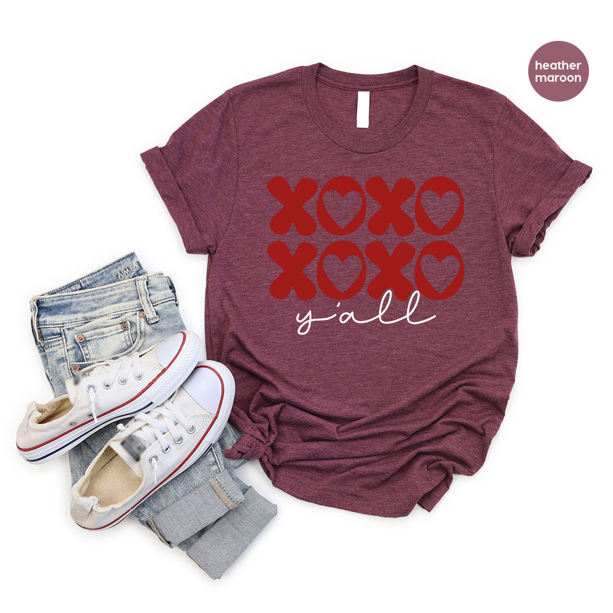 XOXO Shirt, Love Shirt, Valentine's Day T-Shirt, Couple Match Shirt