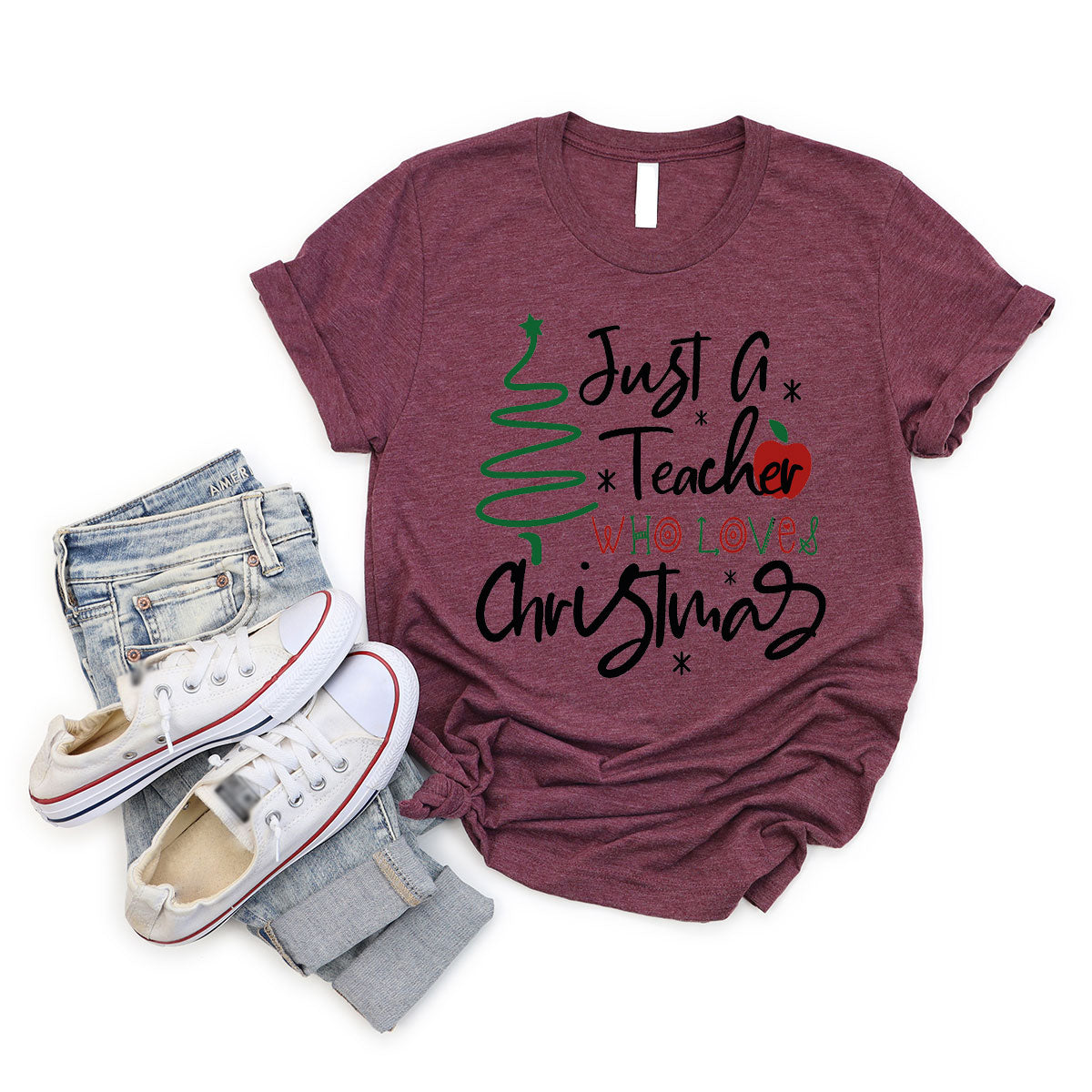 2023 Christmas Love Shirt, Just A Teach Who Loves Christmas Tee, Xmas 2023 Design T-Shirt