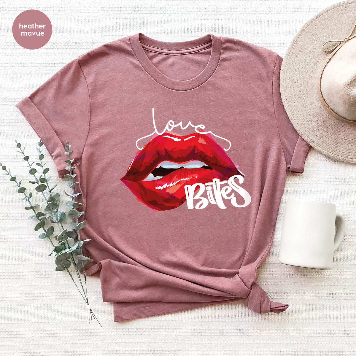 Cool Valentine's Day T-Shirt, Bite Shirt, Cute Lips Tee, Valentine Gift