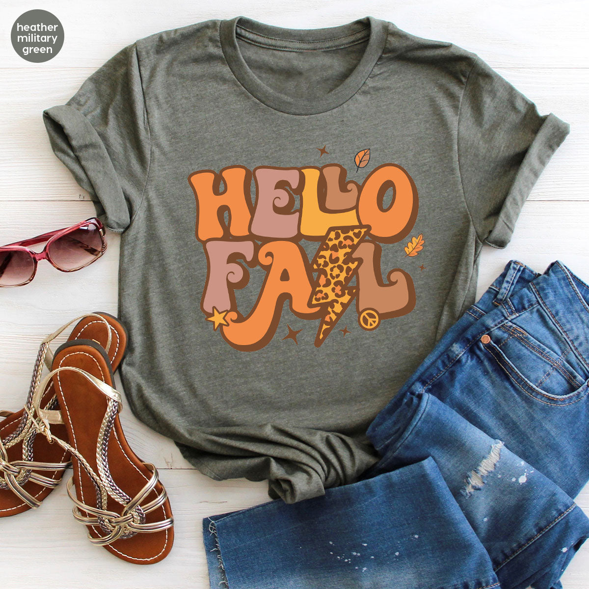 Hello Fall Shirt, Halloween Fall T-Shirt, Halloween 2022 Hoodie, Hello Halloween Long Sleeve Shirt