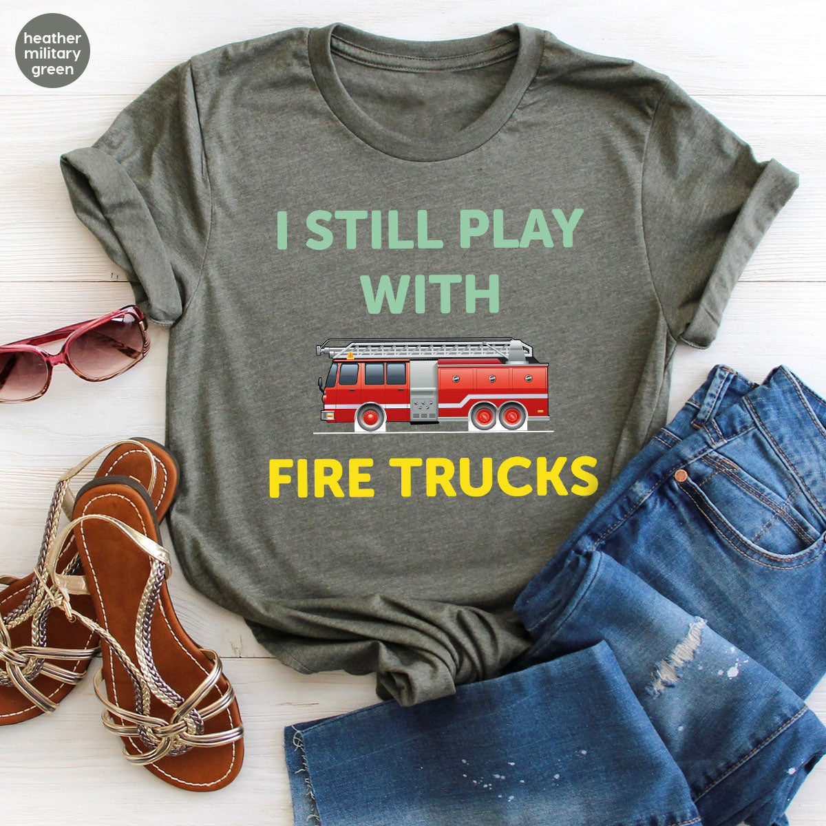 Fire Truck Shirt, Funny Fire Fighter T-Shirt, Fireman Tee