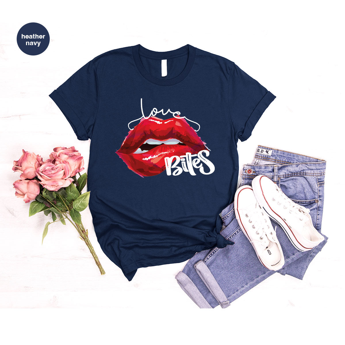 Cool Valentine's Day T-Shirt, Bite Shirt, Cute Lips Tee, Valentine Gift