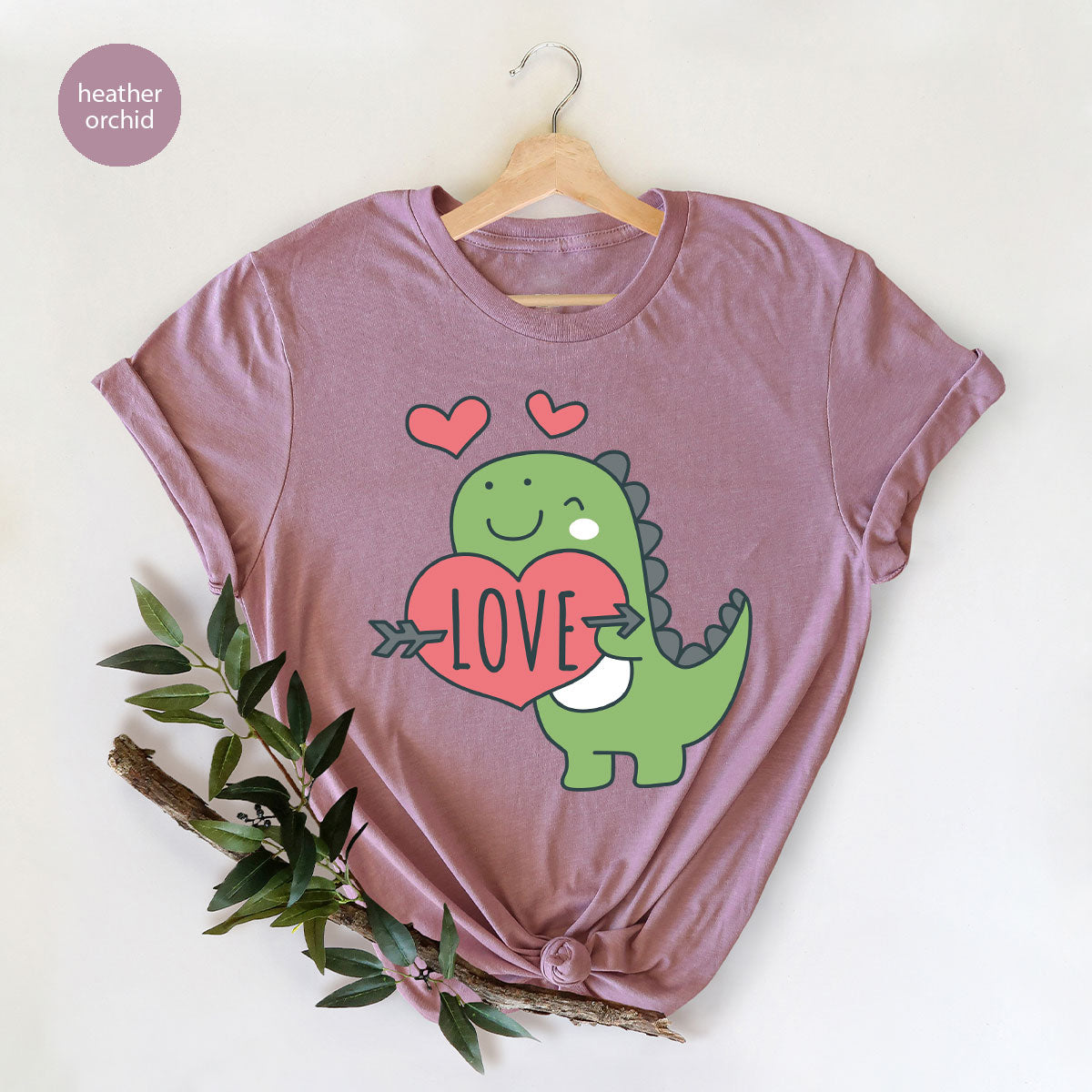 Love Shirt, Lovely Dinosaur Shirt, Valentine's Day Special Shirt, Valentine's Day Shirt For Women