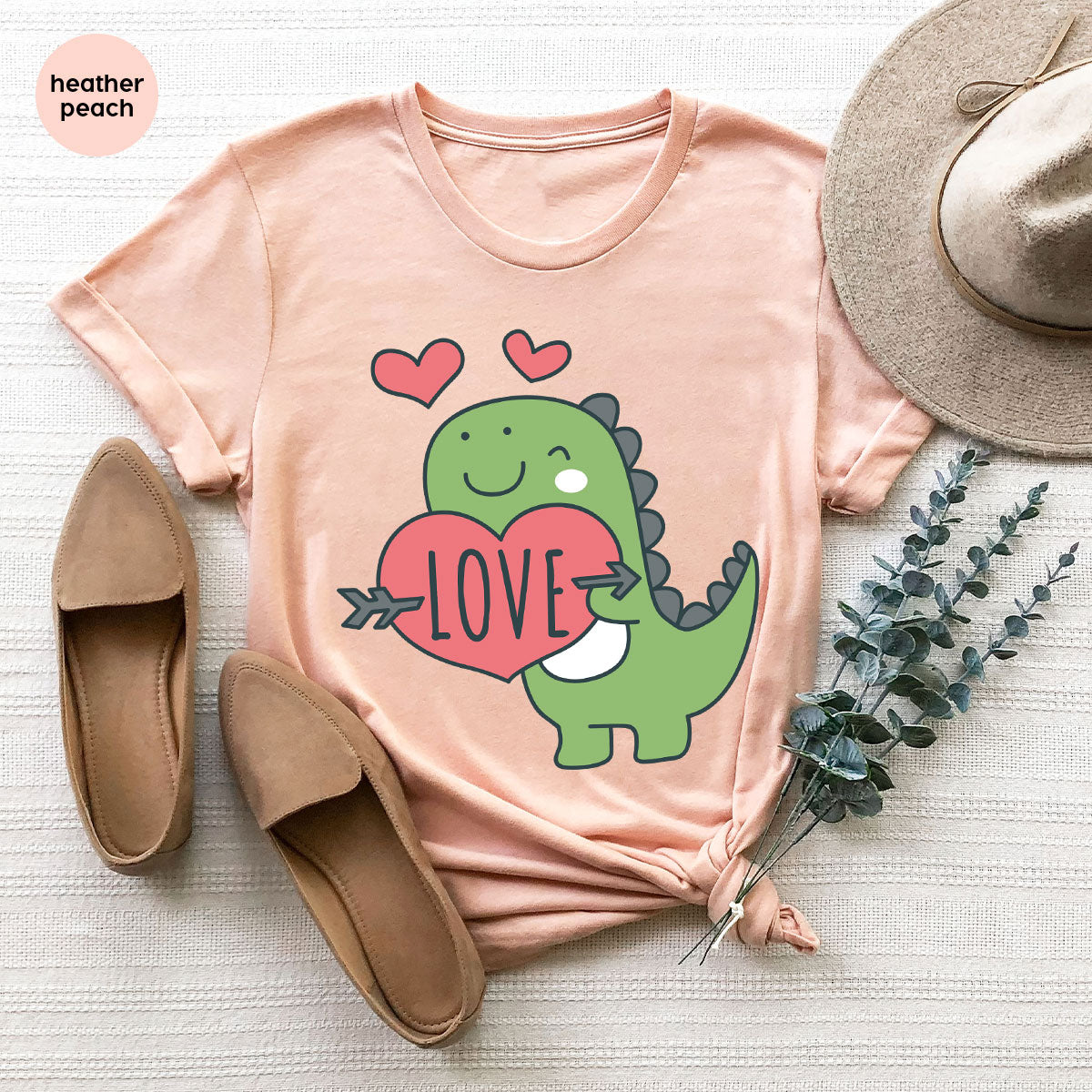 Love Shirt, Lovely Dinosaur Shirt, Valentine's Day Special Shirt, Valentine's Day Shirt For Women