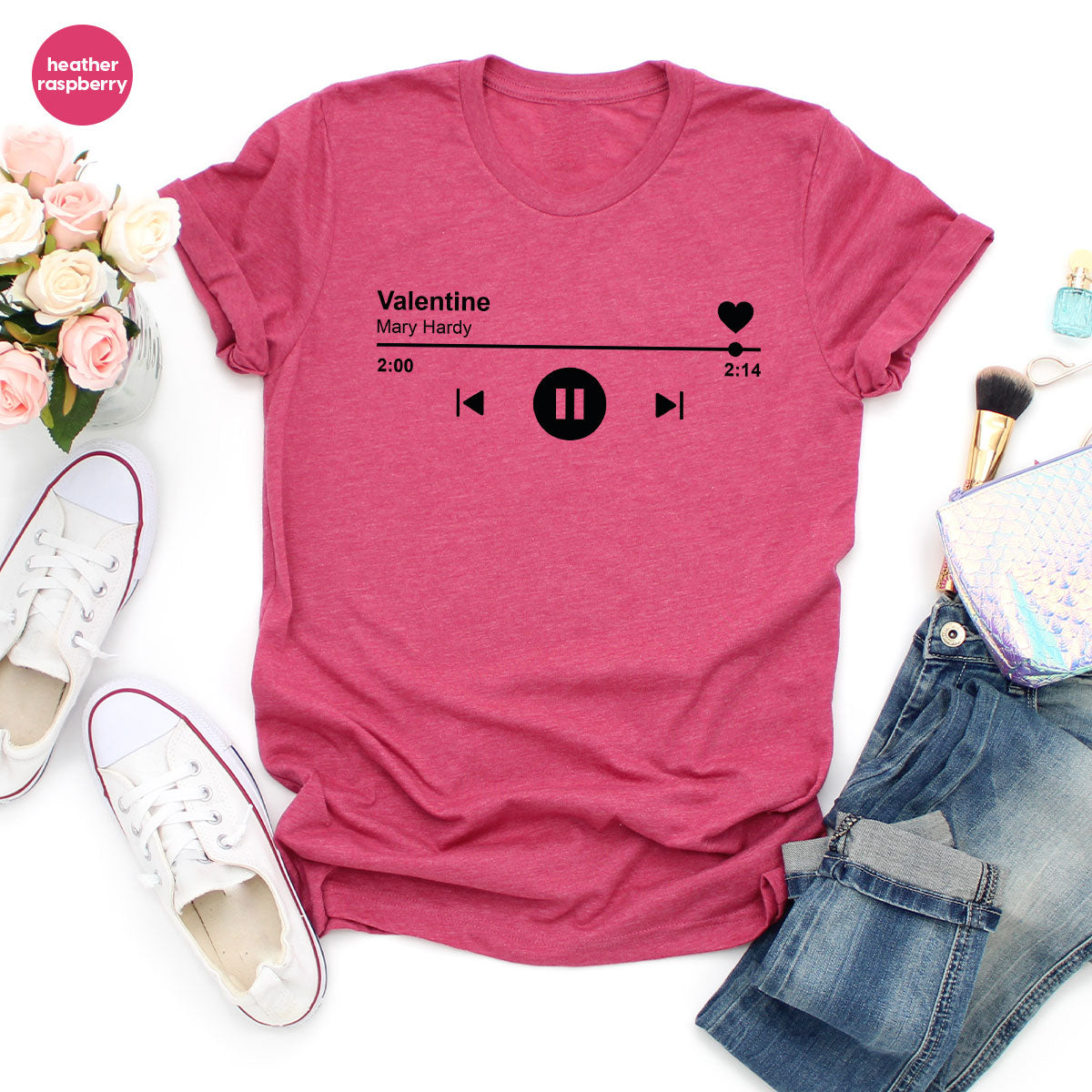 Valentine's Day Shirt, Play Music For Valentine's Shirt, Valentine's Day Playlist T-Shirt