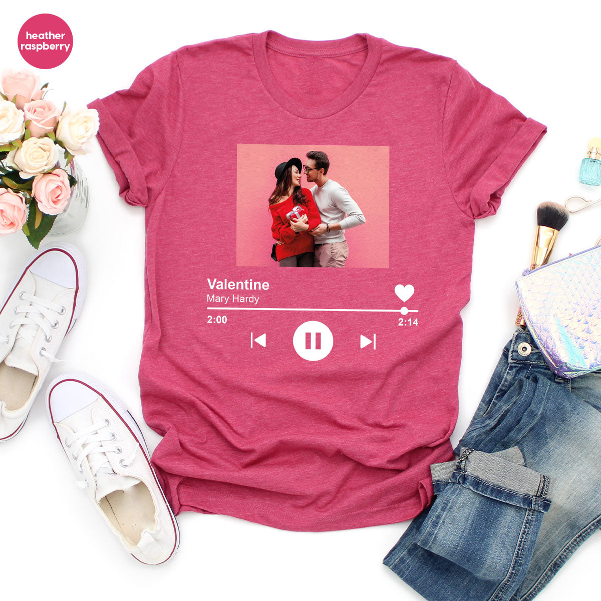 Custom Photo Valentine's Day Shirt, Personalized Valentine's Day Gift, Custom Photo Lover's Day Shirt