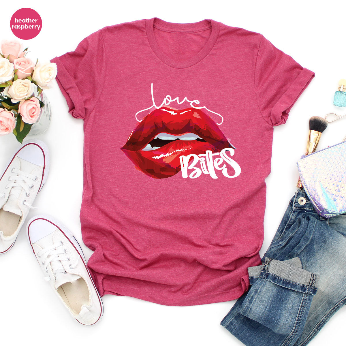 Cool Valentine's Day T-Shirt, Bite Shirt, Cute Lips Tee, Valentine Gift