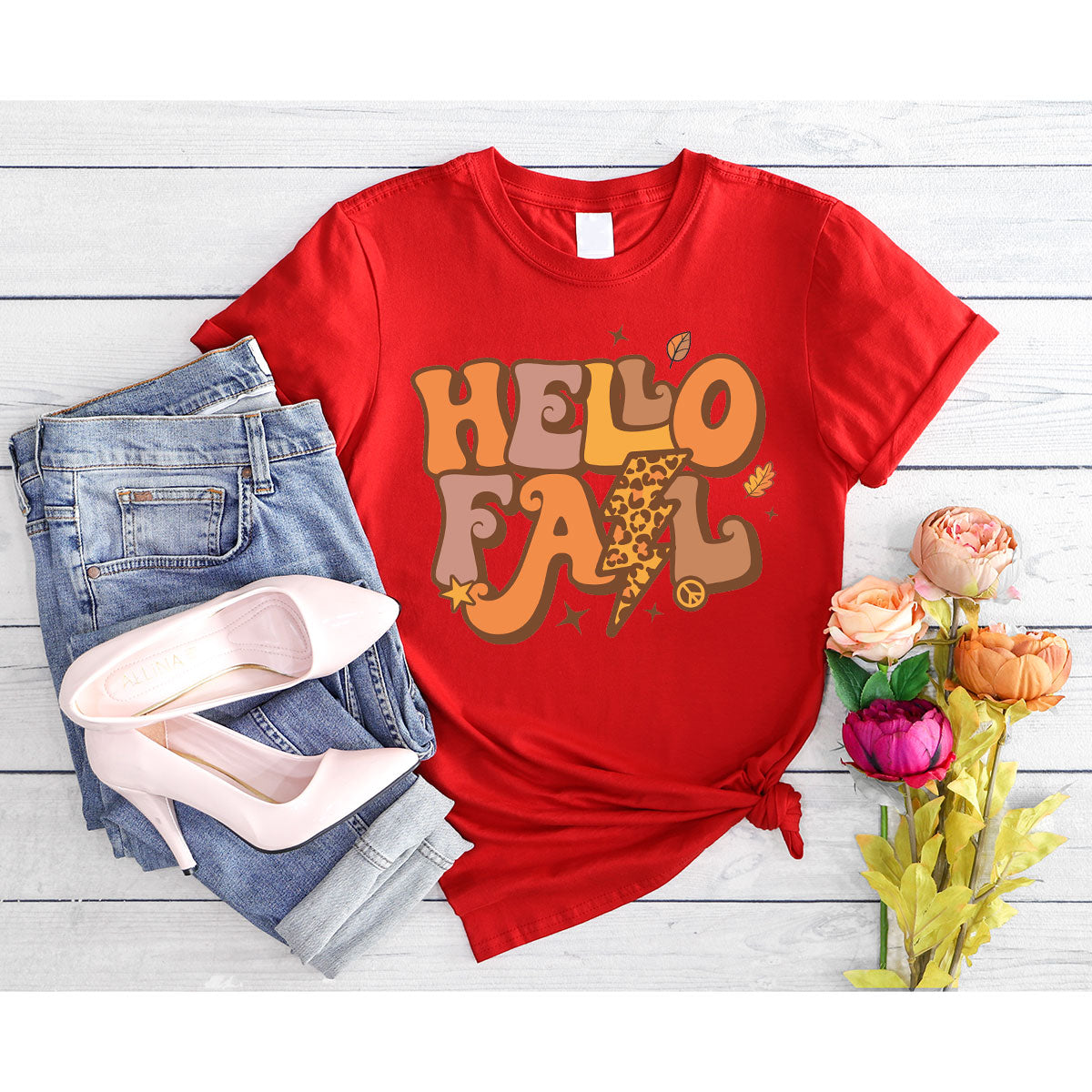 Hello Fall Shirt, Halloween Fall T-Shirt, Halloween 2022 Hoodie, Hello Halloween Long Sleeve Shirt