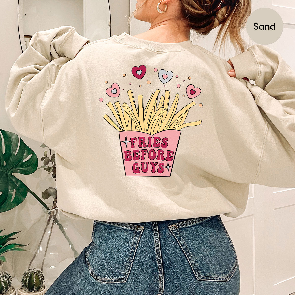 Fries Before Guys Shirt, Valentine's Day 2023 T-Shirt, Lover Shirt