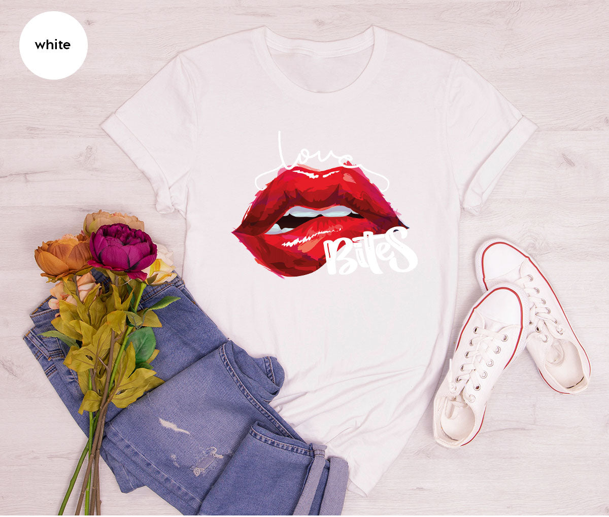 Cool Valentine's Day T-Shirt, Bite Shirt, Cute Lips Tee, Valentine Gift