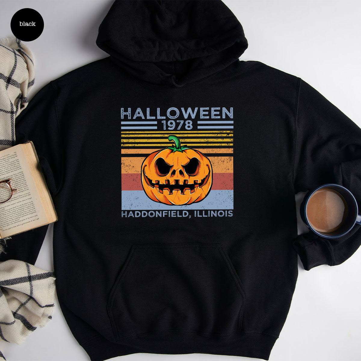 Halloween Retro Hoodie, 1979 Halloween Hoodie, Funny Halloween Design Hoodie