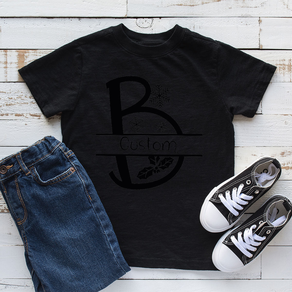 Custom Christmas T-Shirt, White Peach Design Shirt, Christmas Personalized Shirt