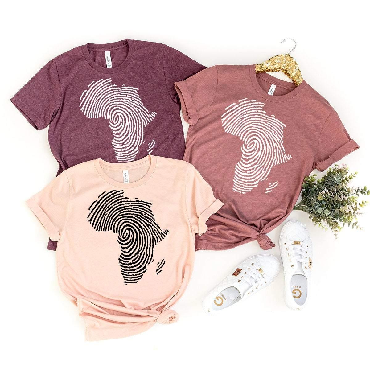 Africa Finger Print Shirt, Black Power T-Shirt, African Shirt, Black History Shirt, Equal Rights Shirt, Black Pride Tee, Map Of Africa - Fastdeliverytees.com