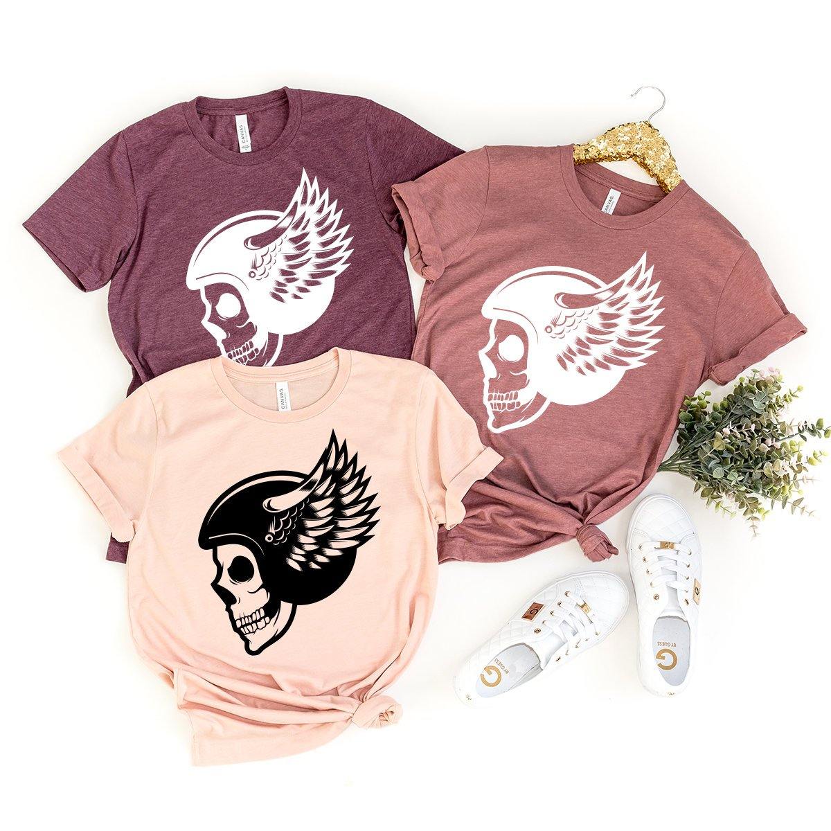 Halloween Helmet Skull T-Shirt, Skull Halloween Tee, Scary Halloween Shirt, Halloween Party Shirt, Horror Shirt, Fall Shirt, Halloween Tee - Fastdeliverytees.com