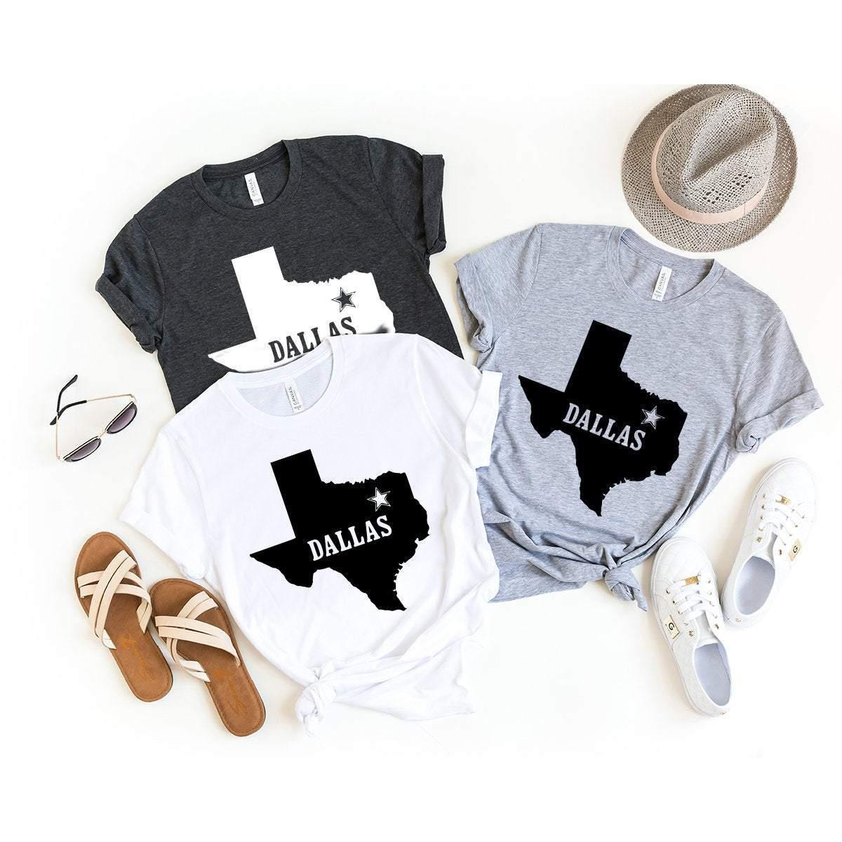 Dallas Texas T-Shirt, Texas City Shirt, Texas Cities Shirt, Texas Shirt, Dallas Map Shirt, Texas Outline Shirt, Dallas Outline Shirt - Fastdeliverytees.com