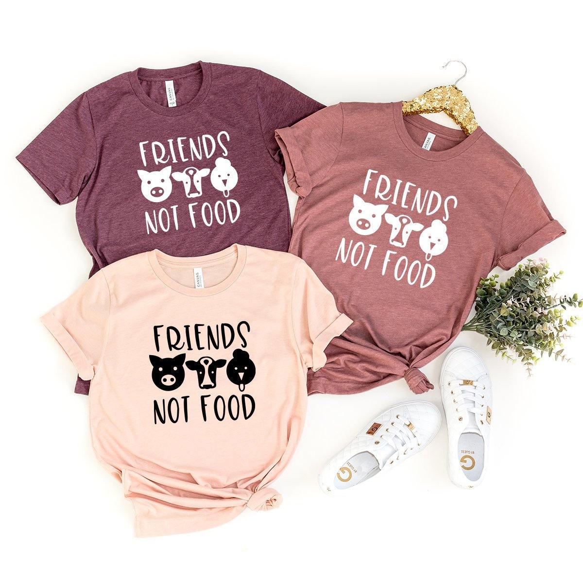 Friends Not Foods Shirt,Vegan Shirt,Funny Vegan Shirt, Vegan Gift, Vegetarian Shirt, Vegan Clothing , Animal Lover Shirt, Animal Activist - Fastdeliverytees.com