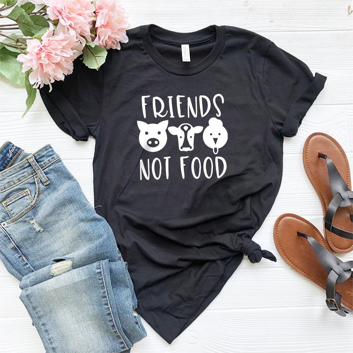 Friends Not Foods Shirt,Vegan Shirt,Funny Vegan Shirt, Vegan Gift, Vegetarian Shirt, Vegan Clothing , Animal Lover Shirt, Animal Activist - Fastdeliverytees.com