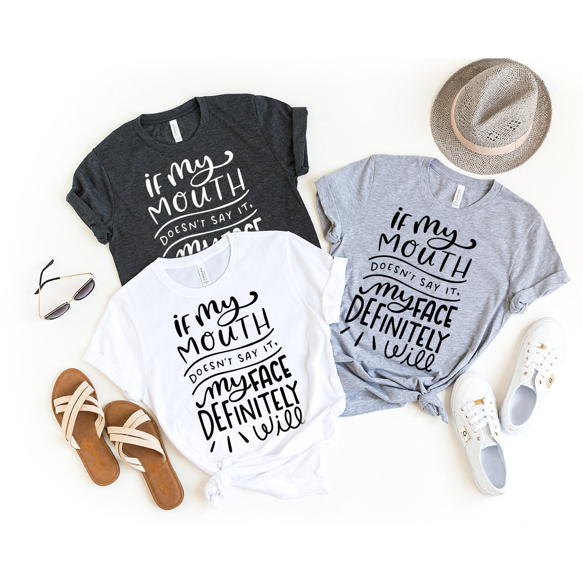 Funny Sarcastic Shirt, Sarcastic Quote Shirt, Funny Saying Shirt, Funny Quotes Shirt, If My Mouth Doesn't Say It My Face Definitely Will Tee - Fastdeliverytees.com