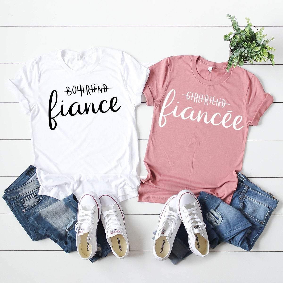 Girlfriend Fiancee Shirt, Boyfriend Fiance Shirt, Matching Fiance Shirt, Engagement Shirt, Bridal Gift, Bachelorette Party Shirt, Bridal Tee - Fastdeliverytees.com