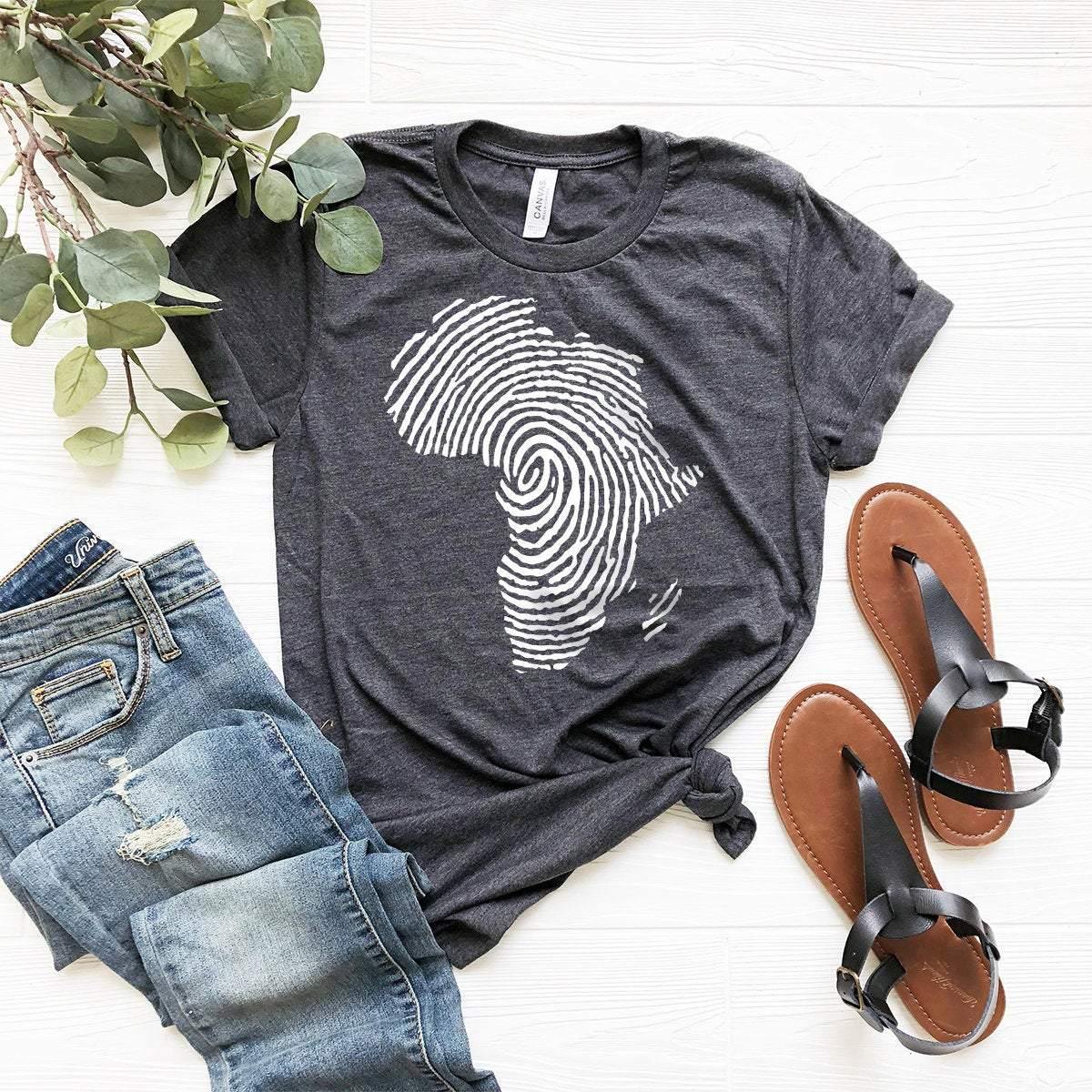 Africa Finger Print Shirt, Black Power T-Shirt, African Shirt, Black History Shirt, Equal Rights Shirt, Black Pride Tee, Map Of Africa - Fastdeliverytees.com