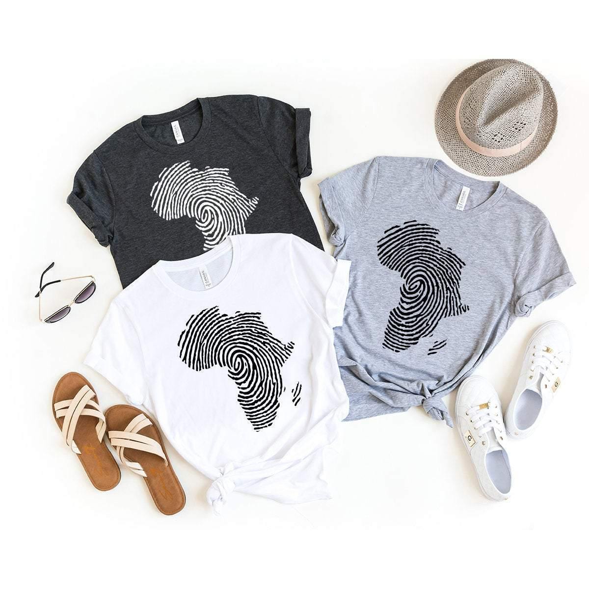 Africa Finger Print Shirt, Black Power T-Shirt, African Shirt, Black History Shirt, Equal Rights Shirt, Black Pride Tee, Map Of Africa - Fastdeliverytees.com