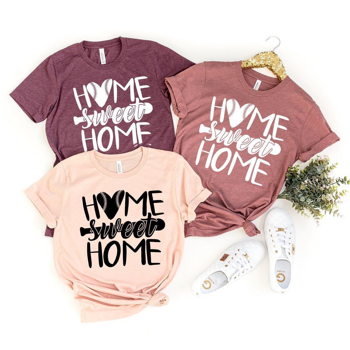 Baseball Home Sweet Home Shirt, Baseball T-Shirt, Softball Shirt, Baseball Player Gift, Custom Baseball Shirt - Fastdeliverytees.com