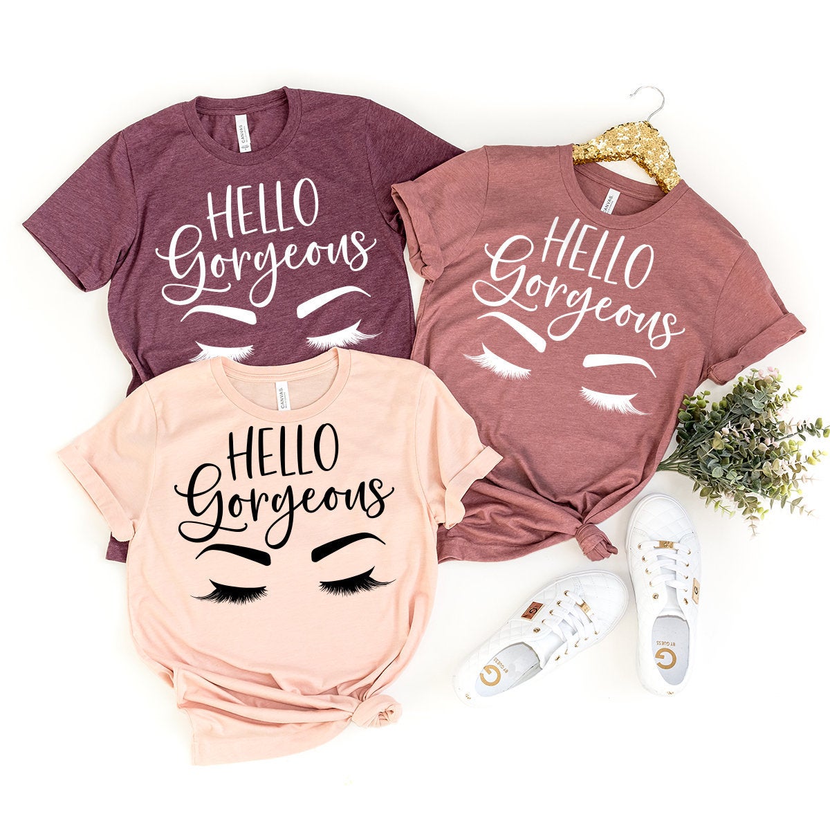 Hello Gorgeous Shirt, Eyelashes T-Shirt, Wifey Shirt, Feminism Shirt, Gorgeous T Shirt, Hello Beautiful Shirt, Statement Shirt, Fiance Gift - Fastdeliverytees.com