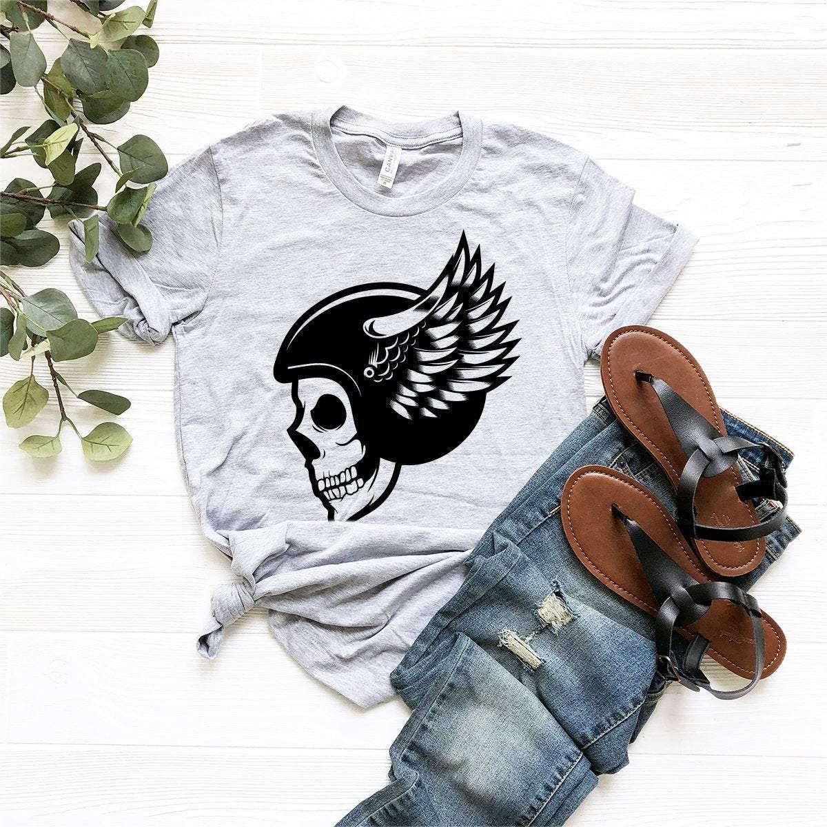 Halloween Helmet Skull T-Shirt, Skull Halloween Tee, Scary Halloween Shirt, Halloween Party Shirt, Horror Shirt, Fall Shirt, Halloween Tee - Fastdeliverytees.com