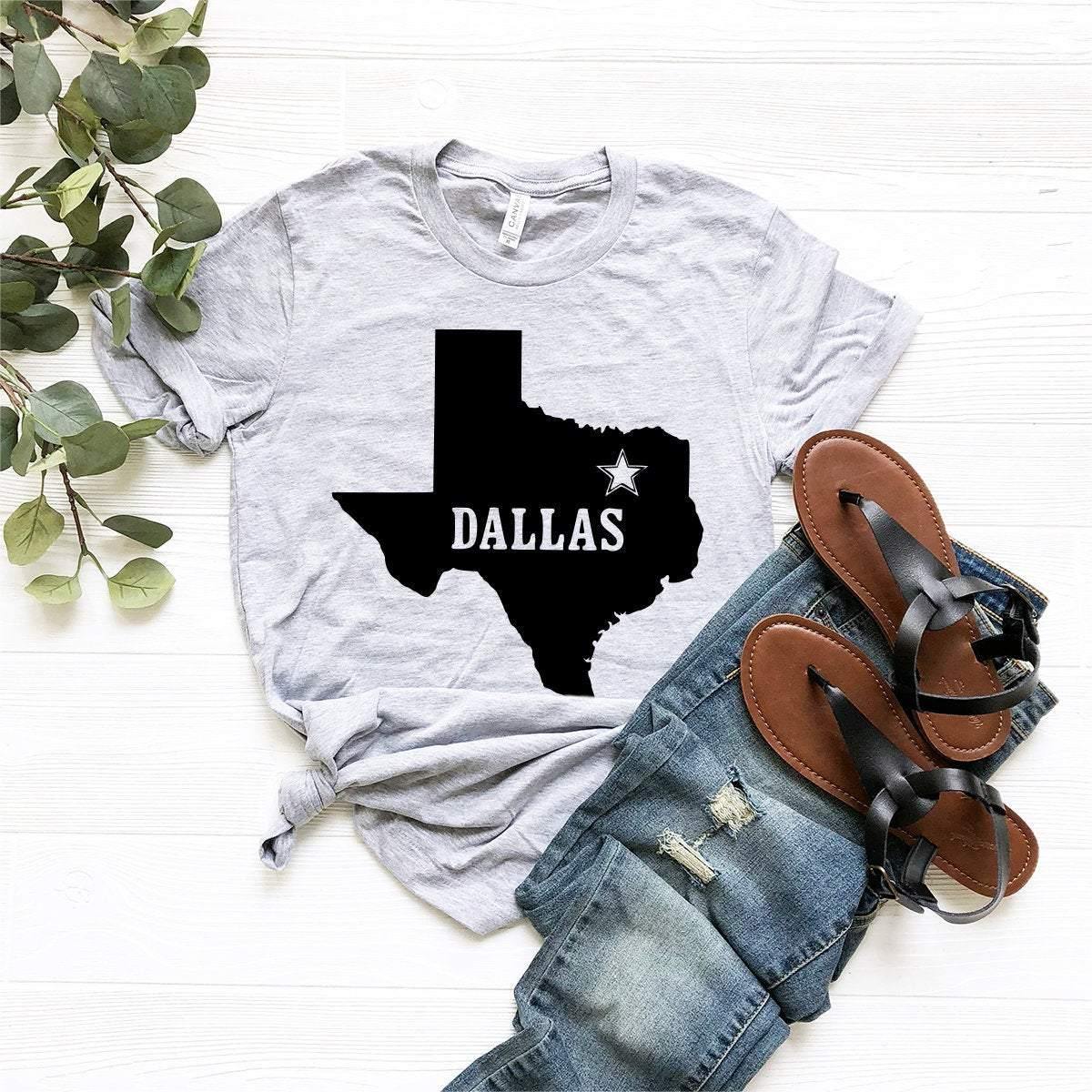 Dallas Texas T-Shirt, Texas City Shirt, Texas Cities Shirt, Texas Shirt, Dallas Map Shirt, Texas Outline Shirt, Dallas Outline Shirt - Fastdeliverytees.com