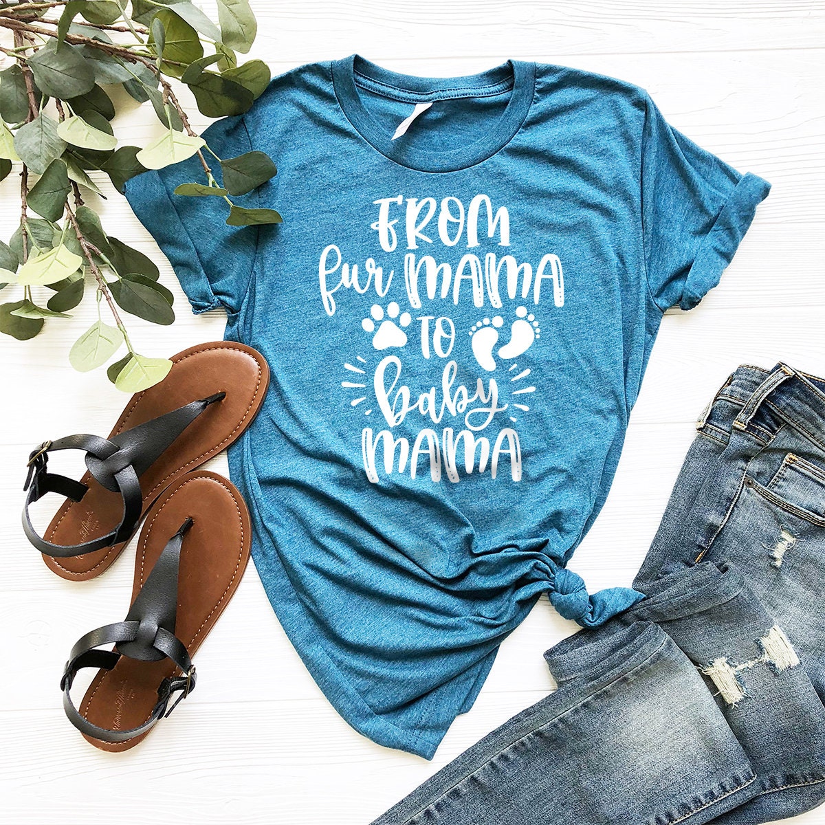 Baby Announcement Shirt, From Fur Mama To Baby Mama Shirt, New Mom Gift, Fur Mom And Baby Mom Shirt, New Mama Gift, Pregnancy T-Shirt - Fastdeliverytees.com