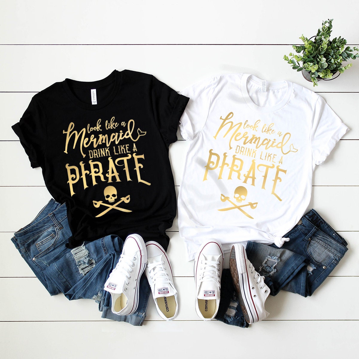 Day Drinking Shirt, Funny Drinking Shirt, Womens Beach Shirt, Funny Cruise Shirt, Look Like A Mermaid Drink Like A Pirate Shirt - Fastdeliverytees.com