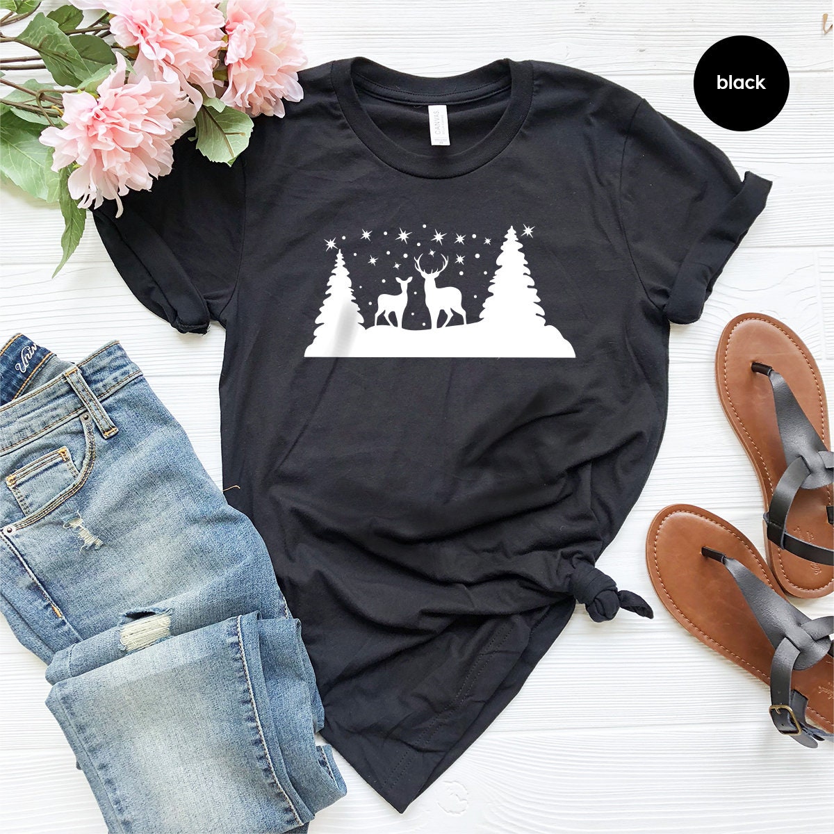 Christmas Deer Shirt, Christmas Party Tee, Christmas 2022 Shirt, Christmas Fall Shirt, Gift For Christmas, Santa Claus Shirt, Christmas Tee - Fastdeliverytees.com