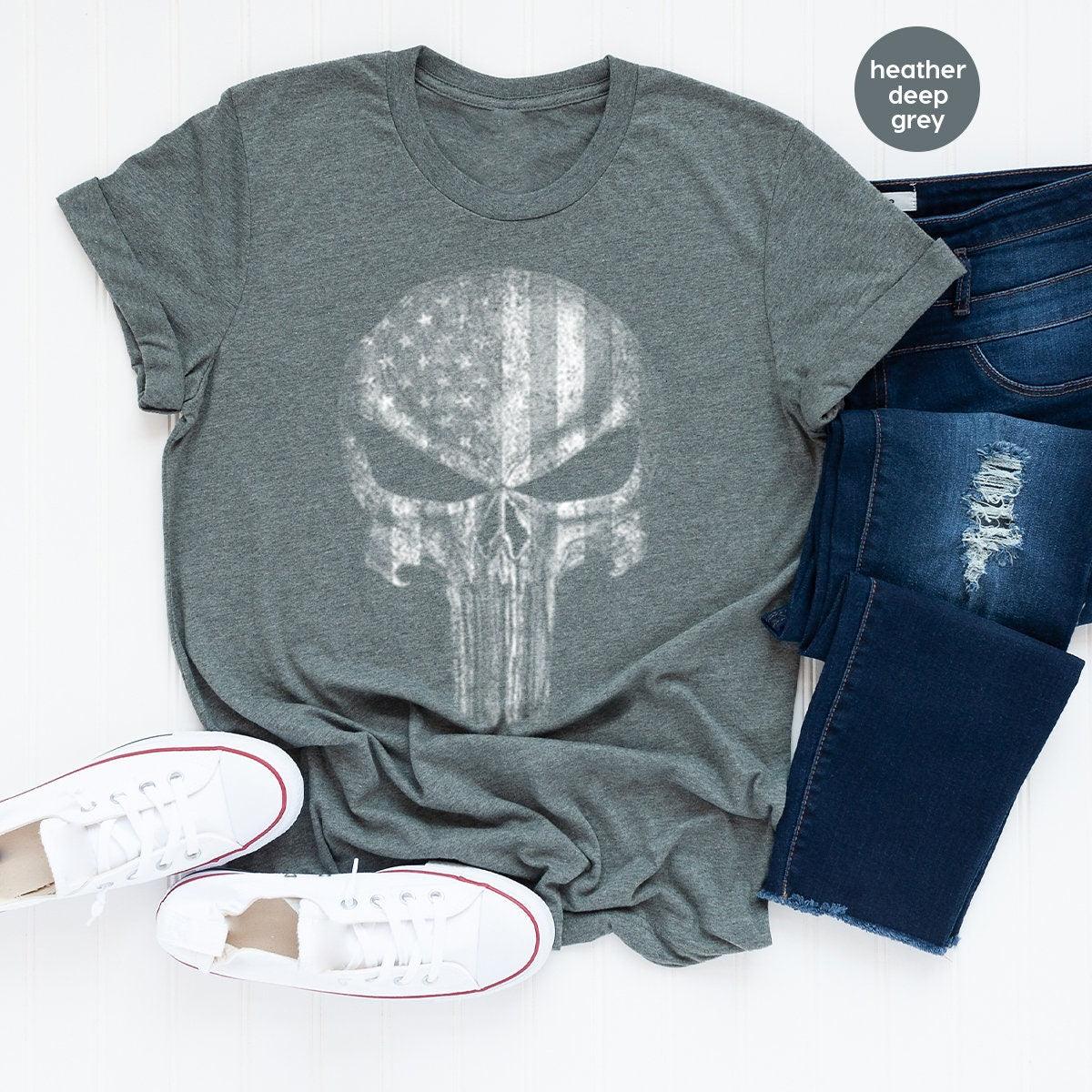 American Flag Skull Shirt, USA Flag T Shirt, Patriotic Shirt, 4th Of July Shirt, Military Veteran Shirt, Usa Army TShirt, Fourth of July Tee - Fastdeliverytees.com