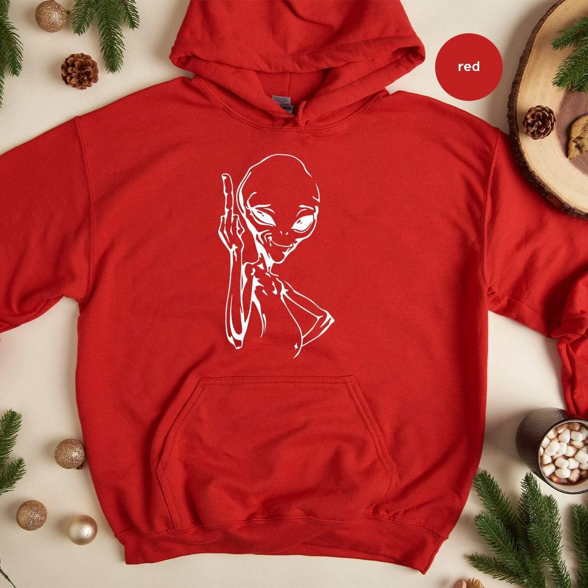 Middle Finger With Alien Hoodie, Alien Hoodie, Ufo Hoodie, Funny Alien Hoodie, Funny Space Hoodie, Funny T Shirt, Aliens Hoodies - Fastdeliverytees.com