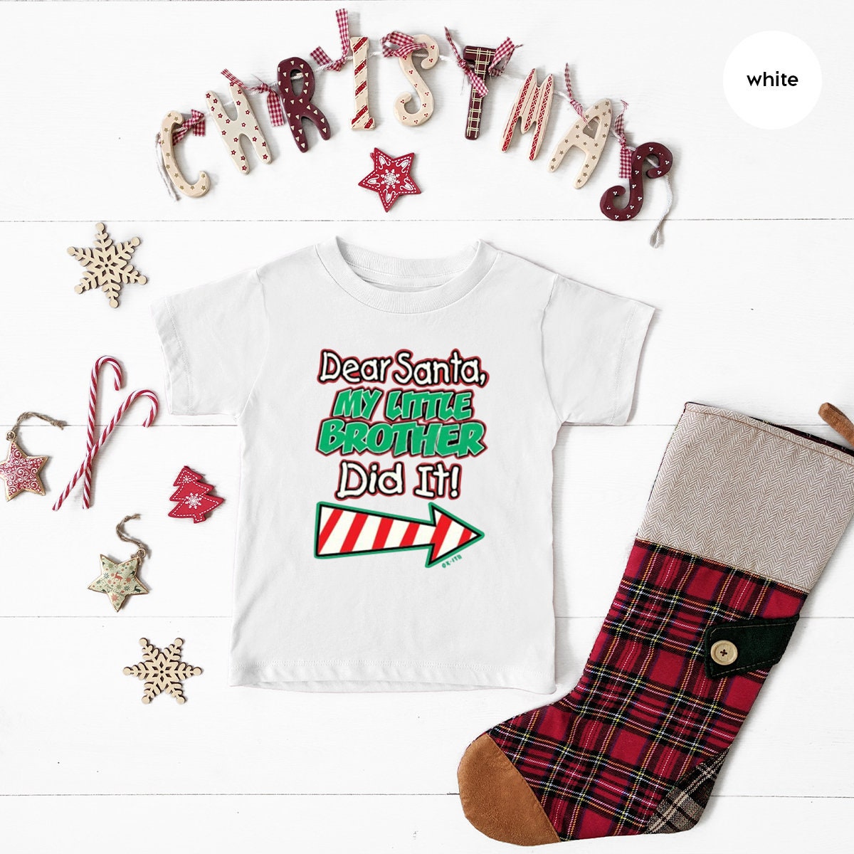 Family Christmas Tee, Christmas Shirt, Santa Shirt, Gift For Kids, Dear Santa My Little Brother Sister Did It Shirt, Christmas Matching Tee - Fastdeliverytees.com