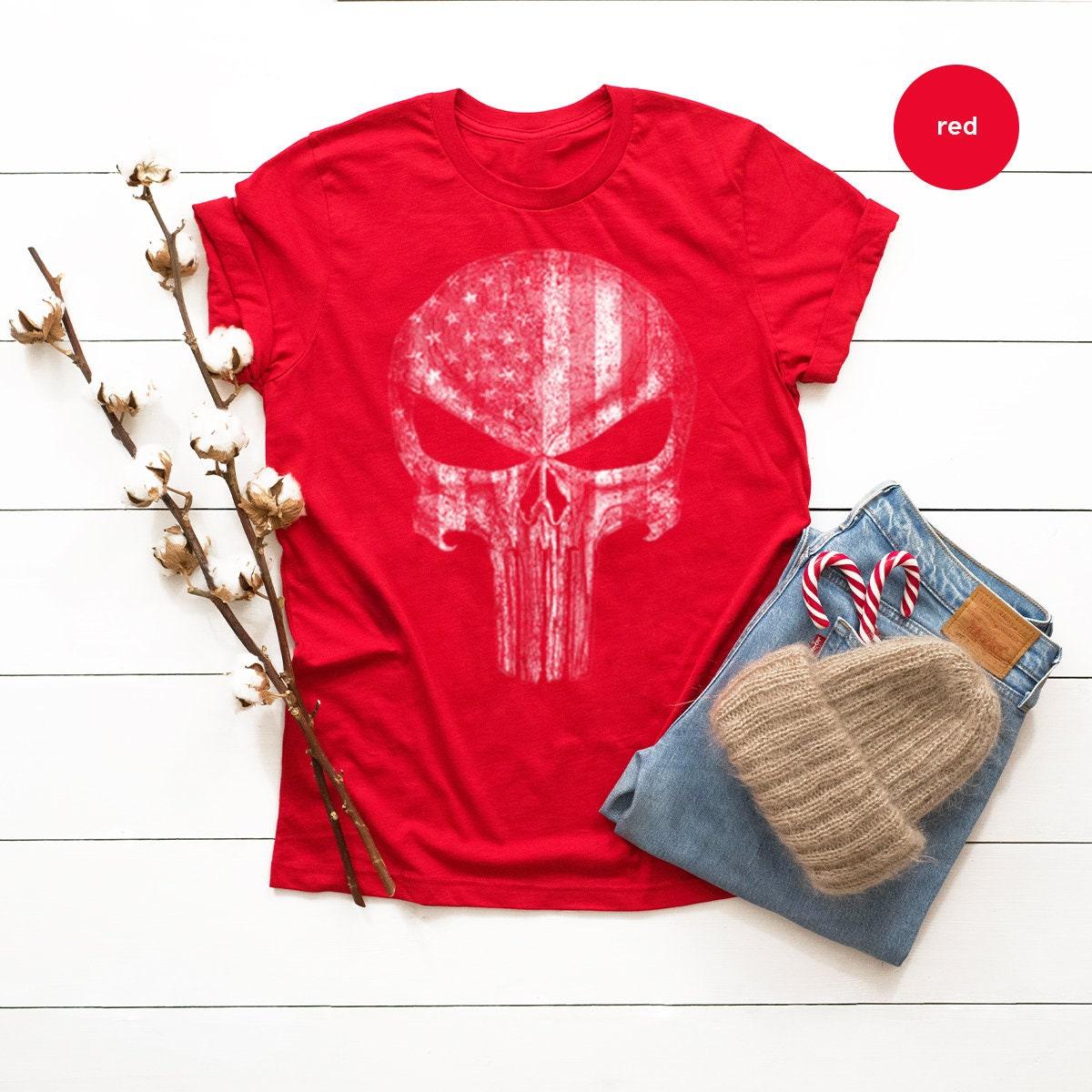 American Flag Skull Shirt, USA Flag T Shirt, Patriotic Shirt, 4th Of July Shirt, Military Veteran Shirt, Usa Army TShirt, Fourth of July Tee - Fastdeliverytees.com