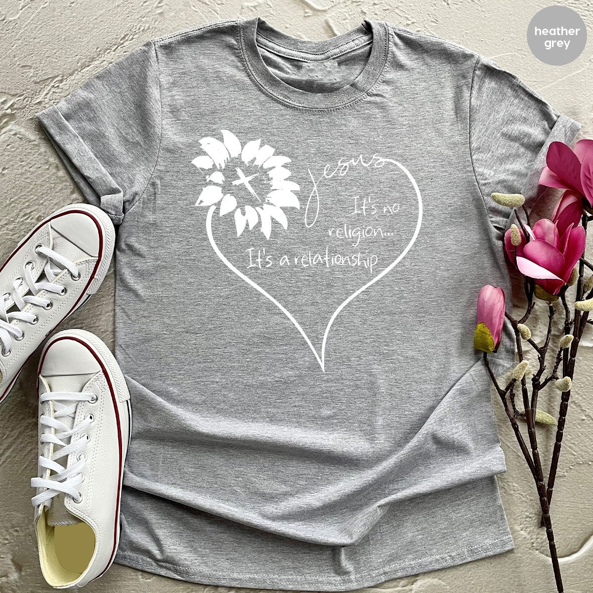 Christians T Shirt, Religious T Shirt, Jesus It's No Religion It's A Relationship Shirt,  Sunflower Heart Shirt, Christians Gift - Fastdeliverytees.com