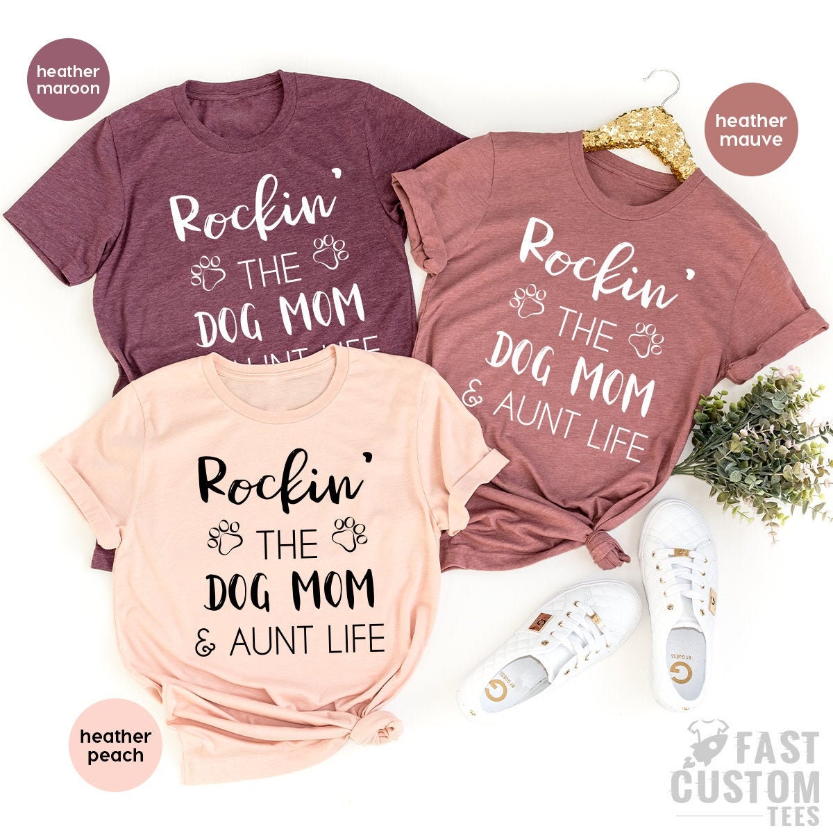 Dog Mom TShirt, Aunt Dog Mama Tee, Gift For Sister, Dog Mom Auntie Shirt, Dog Mom And Aunt Life, Dog Lover Aunt Tee, Best Aunt Gift - Fastdeliverytees.com