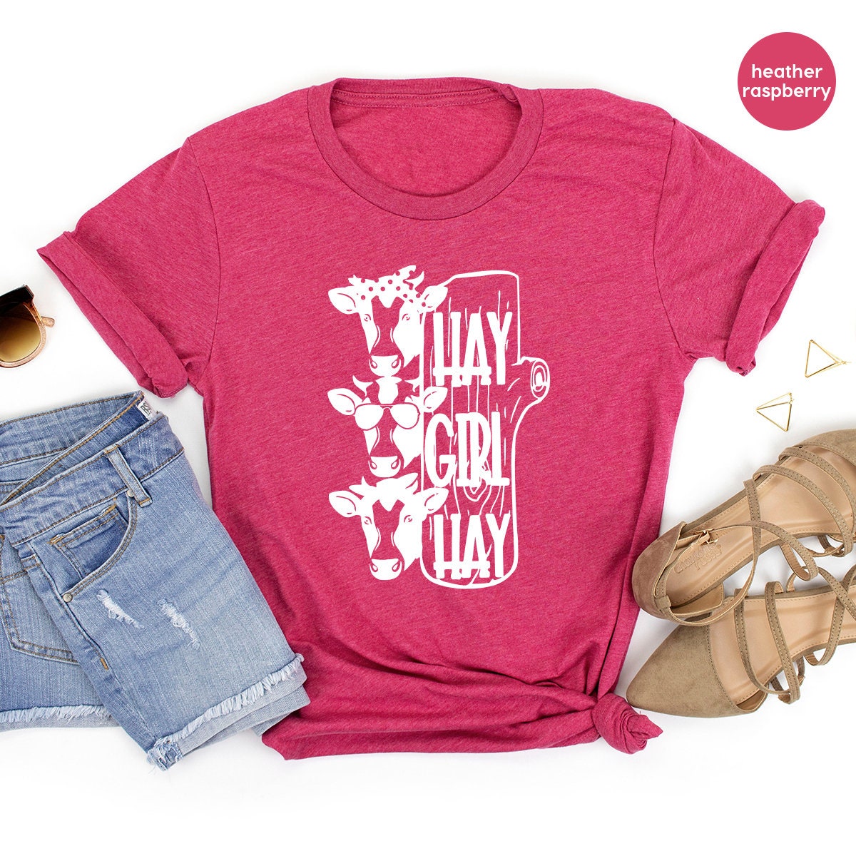 Funny Heifer T Shirt, Cow Bandana T Shirt, Hay Girl Hay Shirt, Farmer Girl Shirt, Crazy Cow T Shirt, Country Life Shirt, Gift For Wife - Fastdeliverytees.com